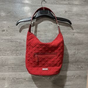 Vera Bradley Piper Hobo Large Quilted Shoulder Bag Red